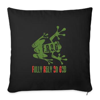 Frog - frog - Christian - Sofa pillowcase 17,3'' x 17,3'' (45 x 45 cm) - black - Front