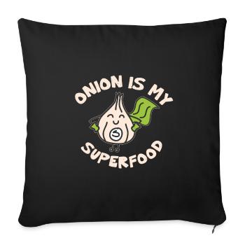 Onion - onion - superfood - Sofa pillowcase 17,3'' x 17,3'' (45 x 45 cm) - black - Front