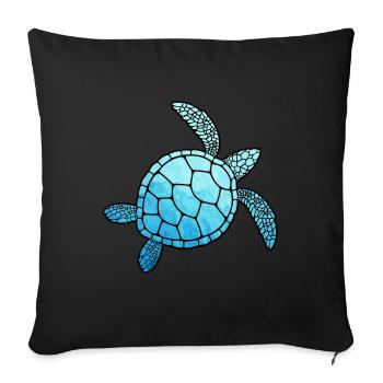 Turtle Turtle Gift Idea Turtles Sea - Sofa pillowcase 17,3'' x 17,3'' (45 x 45 cm) - black - Front