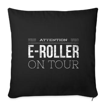 Escooter E-Roller Scoot Geschenk 1 - Sofakissenbezug 45 x 45 cm - Schwarz - Vorne