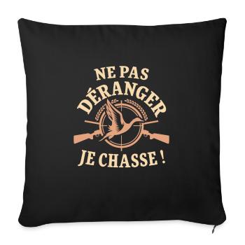 Ne Pas déranger Je Chasse ! - Housse de coussin décorative 45 x 45 cm - noir - Devant