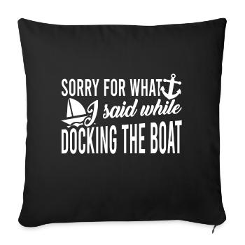 Tshirt "Je suis désolé pour Qhat, ditil en - Housse de coussin décorative 45 x 45 cm - noir - Devant