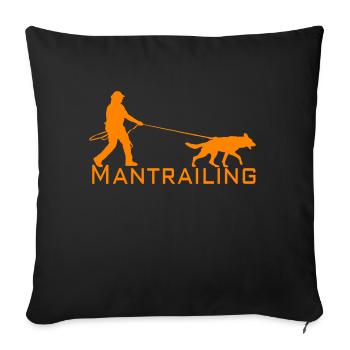Mantrailing orange - Sofa pillowcase 17,3'' x 17,3'' (45 x 45 cm) - black - Front