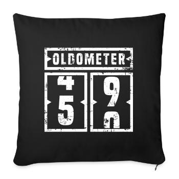 Un joli teeshirt d'anniversaire "Oldometer 59" - Housse de coussin décorative 45 x 45 cm - noir - Devant