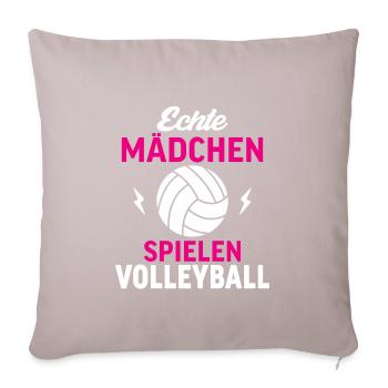 Echte Mädchen Spielen Volleyball - Sofakissenbezug 45 x 45 cm - helles Taupe - Vorne
