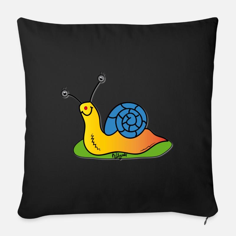 Schnecke - Sofakissenbezug 45 x 45 cm - Schwarz