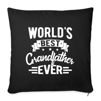 Meilleur grand-papa du monde Meilleur cadeau de grand-papa - Housse de coussin décorative 45 x 45 cm - noir - Devant