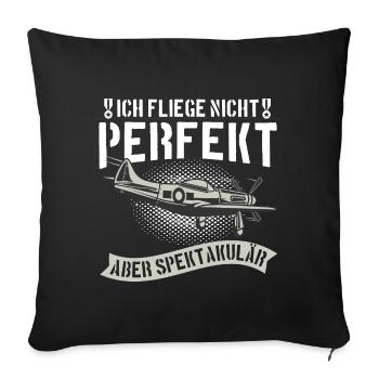 Modellbau Modellflug Sprüche Geschenk - Sofakissenbezug 45 x 45 cm - Schwarz - Vorne