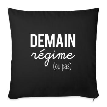 Demain régime ou pas - Housse de coussin décorative 45 x 45 cm - noir - Devant