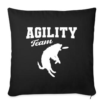 Agility dog team - Sofa pillowcase 17,3'' x 17,3'' (45 x 45 cm) - black - Front