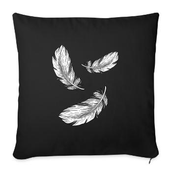 Feathers White Vneck Shirts für Frauen Indianer - Sofakissenbezug 45 x 45 cm - Schwarz - Vorne