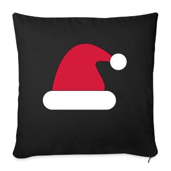 Bonnet de Noel, bonnet de Noel - Housse de coussin décorative 45 x 45 cm - noir - Devant