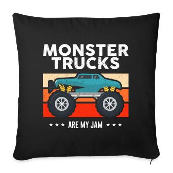 Vintage Monster Truck Are My Jam Retro Sunset Cool - Sofa pillowcase 17,3'' x 17,3'' (45 x 45 cm) - black - Front