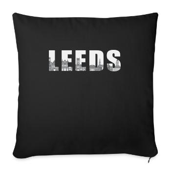 Leeds England UK Stadt Urlaub Geschenk Spruch Cool - Sofakissenbezug 45 x 45 cm - Schwarz - Vorne