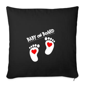 Ein Baby an Board - Sofakissenbezug 45 x 45 cm - Schwarz - Vorne