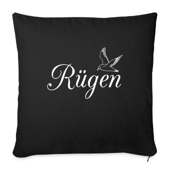 Rügen Möwe - Sofakissenbezug 45 x 45 cm - Schwarz - Vorne