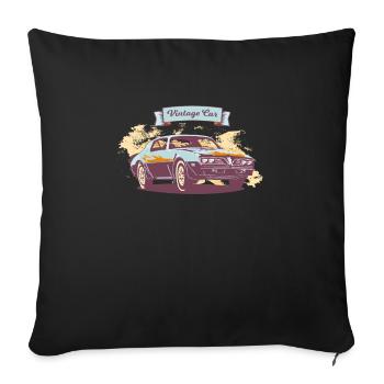 Vintage Car Auto Car Lovers Vintage Fanatics - Sofa pillowcase 17,3'' x 17,3'' (45 x 45 cm) - black - Front