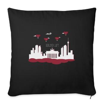 Berlin air - Berlin skyline with love balloons - Sofa pillowcase 17,3'' x 17,3'' (45 x 45 cm) - black - Front