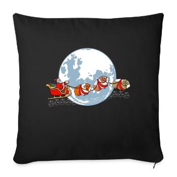 "Merry Christmas Moon" Chemise Hohohoho de Noël - Housse de coussin décorative 45 x 45 cm - noir - Devant