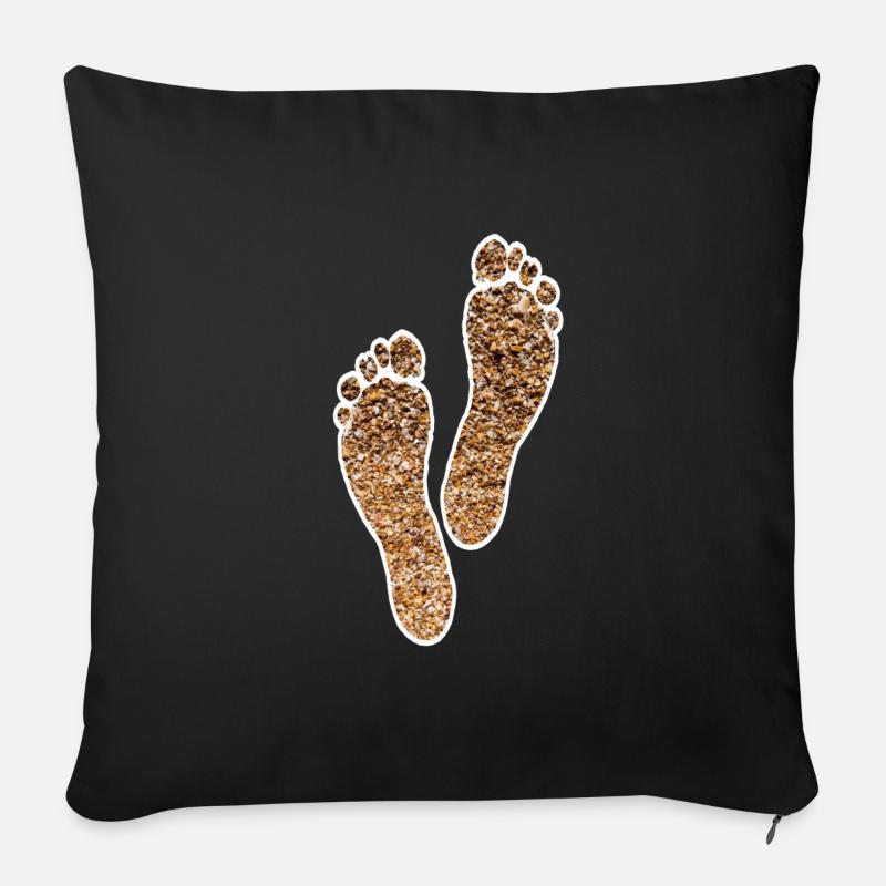 SAND STRAND FÜßE BARFUSS - Sofakissenbezug 45 x 45 cm - Schwarz