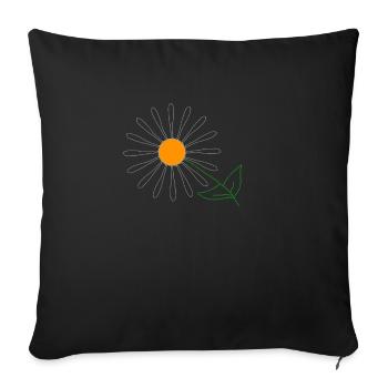 Sunflower - Sofa pillowcase 17,3'' x 17,3'' (45 x 45 cm) - black - Front