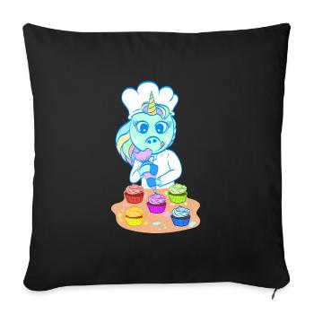 Grande conception de cuisson pour les boulangers - Housse de coussin décorative 45 x 45 cm - noir - Devant
