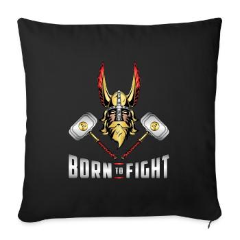 Wikinger Odin Walhalla Krieger Thor Geschenkidee - Sofakissenbezug 45 x 45 cm - Schwarz - Vorne