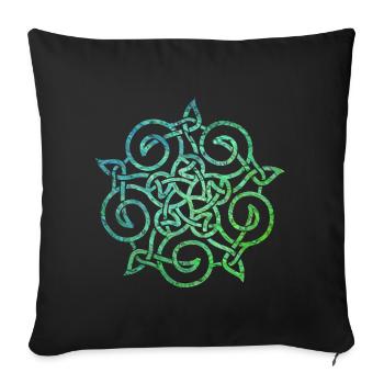 noeud celtique 20 e 5 - Housse de coussin décorative 45 x 45 cm - noir - Devant