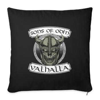 Viking Viking Valhalla Odin Thor Teutonic Wolf - Sofa pillowcase 17,3'' x 17,3'' (45 x 45 cm) - black - Front