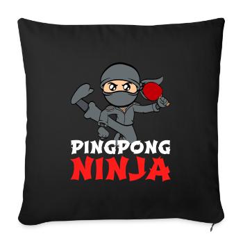 Big fan of table tennis? Here's a shirt with a - Sofa pillowcase 17,3'' x 17,3'' (45 x 45 cm) - black - Front