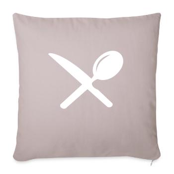 Couteau et cuillère à manger - Housse de coussin décorative 45 x 45 cm - taupe clair - Devant