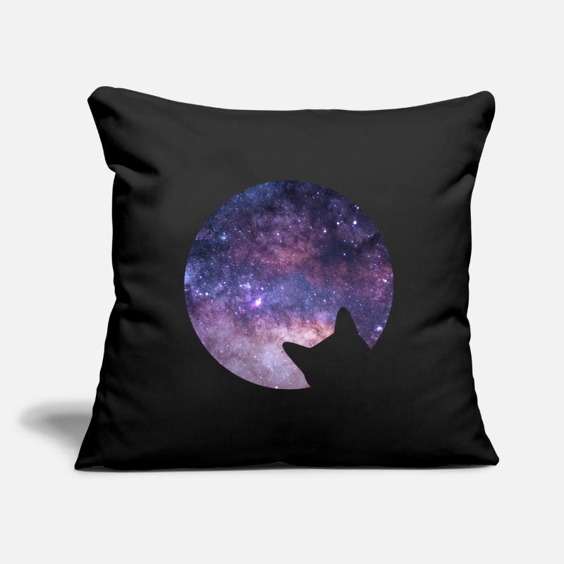 Le chat de l’espace regarde dans l’espace Housse de coussin décorative 45 x 45 cm