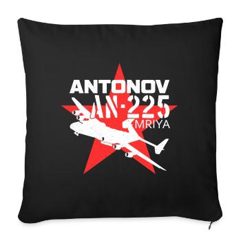 Antonov An225 Mriya Tshirt Design Airlift - Sofa pillowcase 17,3'' x 17,3'' (45 x 45 cm) - black - Front