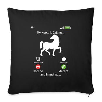 Chemise Horsing pour les amateurs de chevaux "Mon - Housse de coussin décorative 45 x 45 cm - noir - Devant
