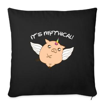 Perfect Pig Gift Tee With An Illustration Of A - Sofa pillowcase 17,3'' x 17,3'' (45 x 45 cm) - black - Front