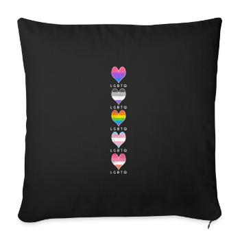 LGBTQ flag LGBTQIA LGBT Pride rainbow - Sofa pillowcase 17,3'' x 17,3'' (45 x 45 cm) - black - Front