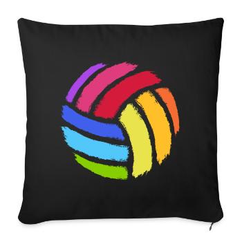 volley- - Housse de coussin décorative 45 x 45 cm - noir - Devant
