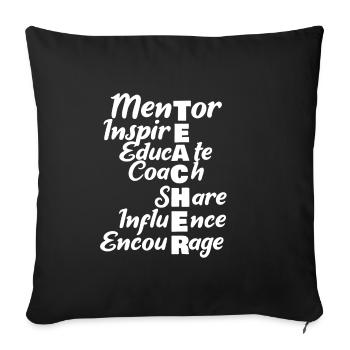 Enseignant mentor - Housse de coussin décorative 45 x 45 cm - noir - Devant