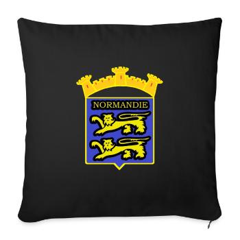 ECUSSON NORMANDIE - Housse de coussin décorative 45 x 45 cm - noir - Devant