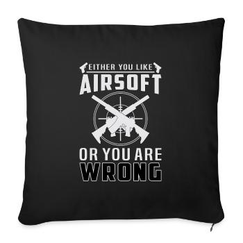 Airsoft Softair Gotcha Paintball Team Idée cadeau - Housse de coussin décorative 45 x 45 cm - noir - Devant