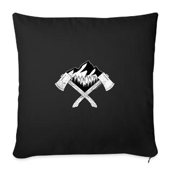 Haches et forêt | Forester chasseur forestier - Housse de coussin décorative 45 x 45 cm - noir - Devant