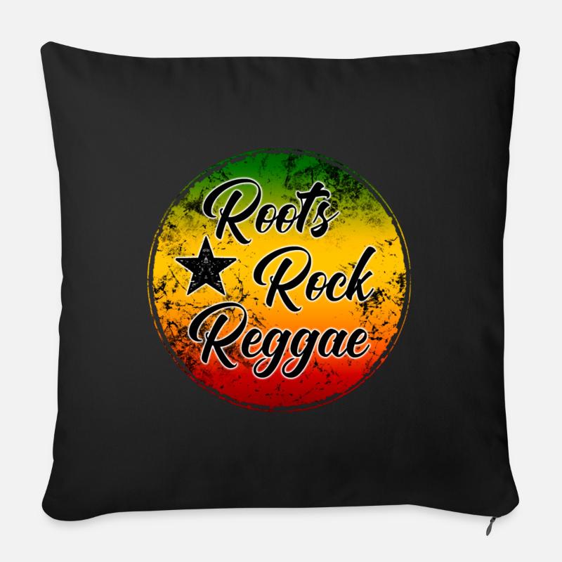 Roots Rock Reggae - Musikstil Illustration - Sofakissenbezug 45 x 45 cm - Schwarz
