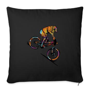 BMX MTB Mountain Bike Bicycle Road Bike Downhill - Sofa pillowcase 17,3'' x 17,3'' (45 x 45 cm) - black - Front