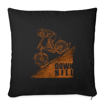 BMX descente rider vtt vélo de course - Housse de coussin décorative 45 x 45 cm - noir - Devant