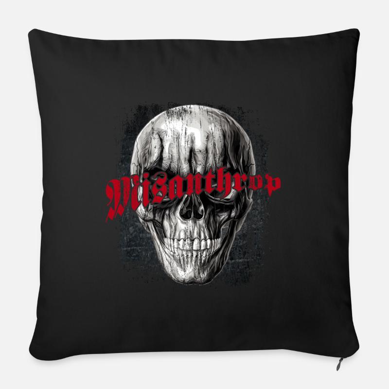 Misanthrop Skull - Sofakissenbezug 45 x 45 cm - Schwarz