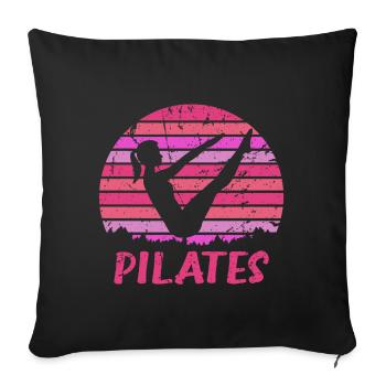 Yoga Pilates Fitness - Sofa pillowcase 17,3'' x 17,3'' (45 x 45 cm) - black - Front