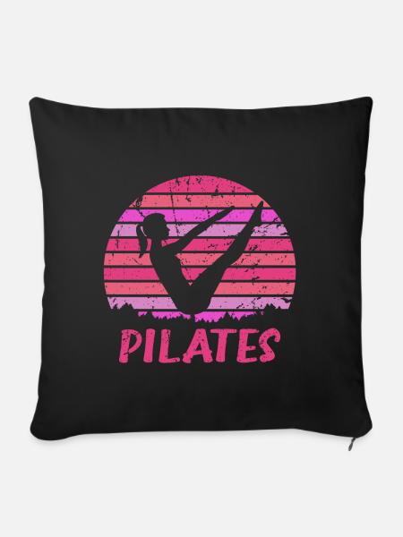 Yoga Pilates Fitness - Sofakissenbezug 45 x 45 cm - Schwarz