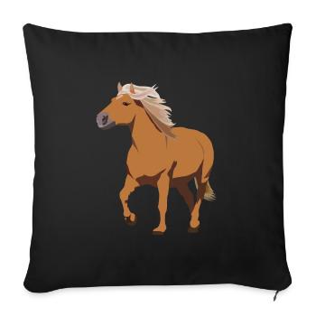 Haflinger horse pony riding - Sofa pillowcase 17,3'' x 17,3'' (45 x 45 cm) - black - Front