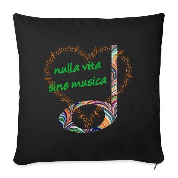 half note e 7 no life without music latin - Sofa pillowcase 17,3'' x 17,3'' (45 x 45 cm) - black - Front