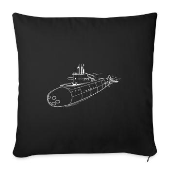 U-Boot - Submarine - Blaupause - Sofakissenbezug 45 x 45 cm - Schwarz - Vorne